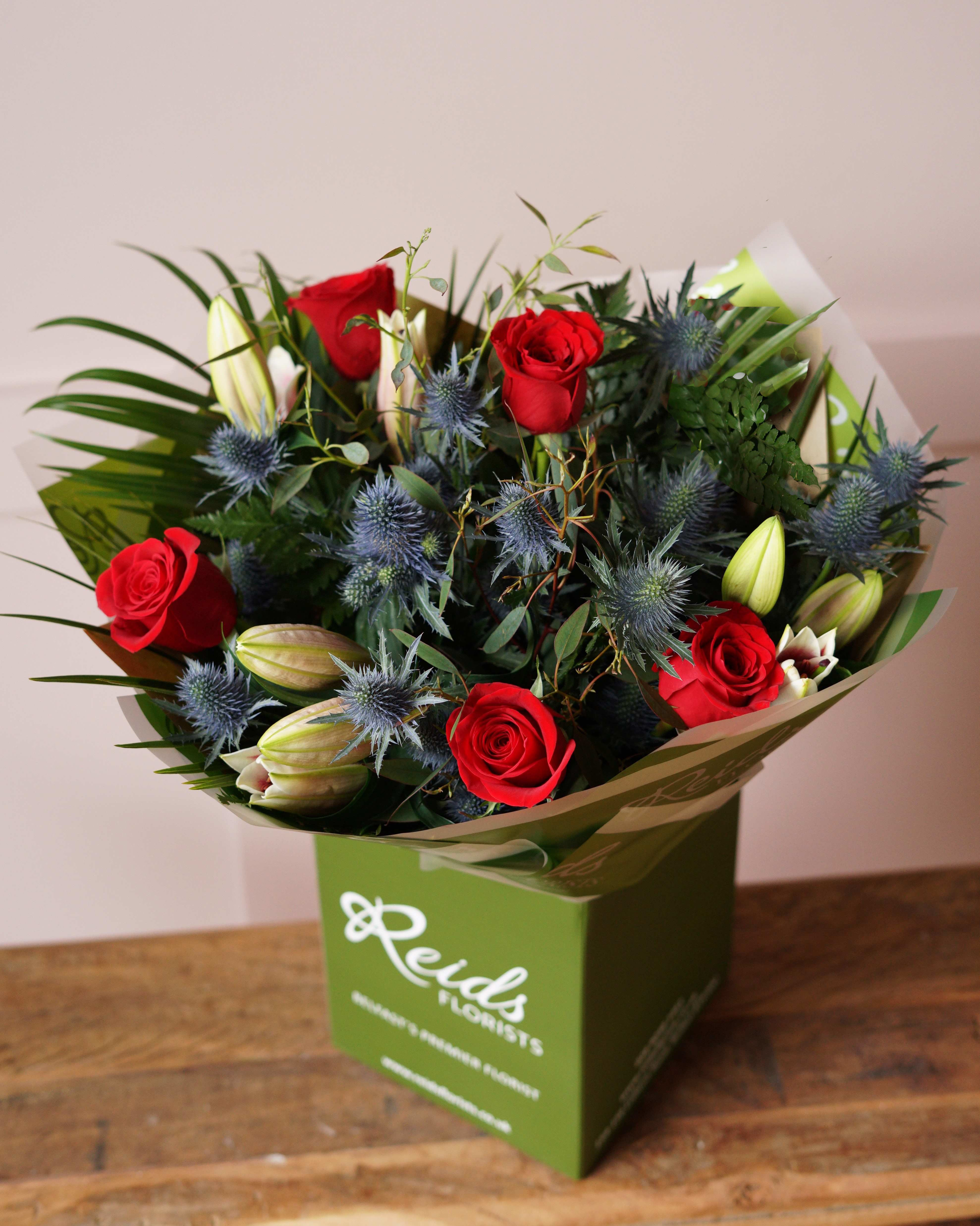 Red Rose and Pink lily Hand-tied